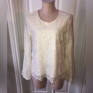 Luna Moon Chic White Lace Blouse